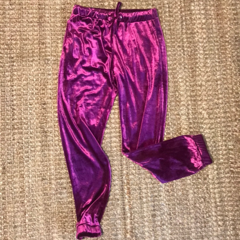 Pink Velvet Joggers